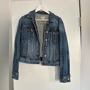 J. Crew Indigo Jean Jacket with Copper Buttons
